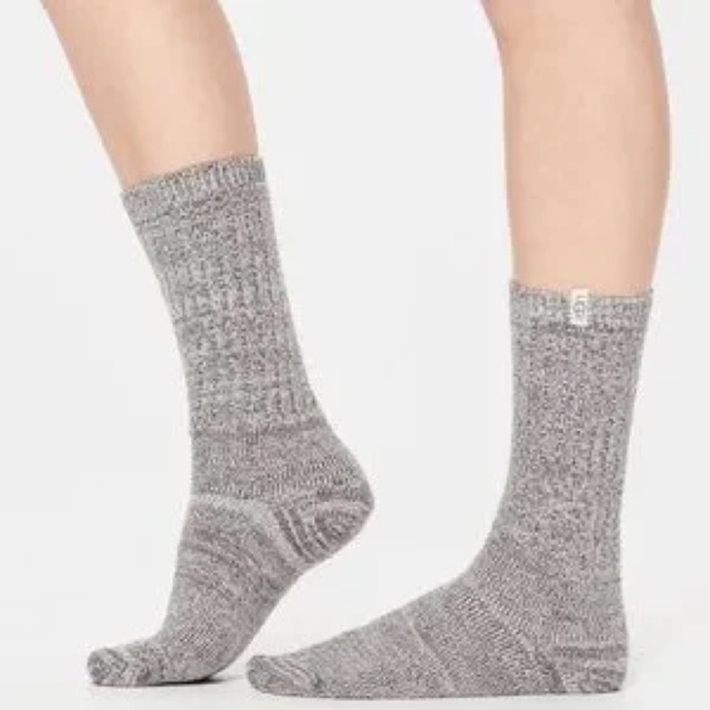 UGG RIB KNIT SLOUCH CREW SOCKS IN NIGHTFALL GRAY WOMENS ONE SIZE NWT - Picture 13 of 16
